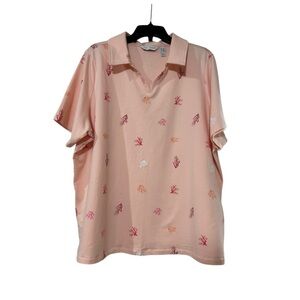 NWOT Women's Light Pink Embroidered Polo Tee